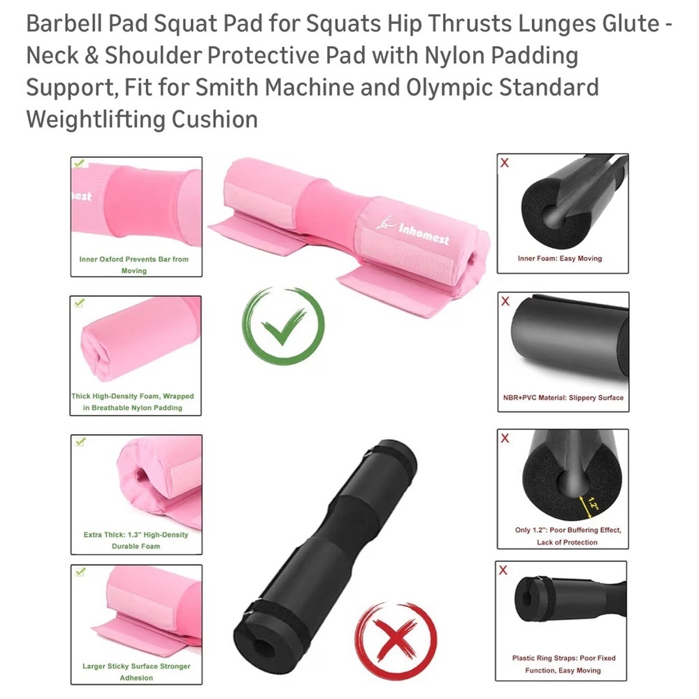 Pink Inhomest Barbell Pad - Picture 9 of 10